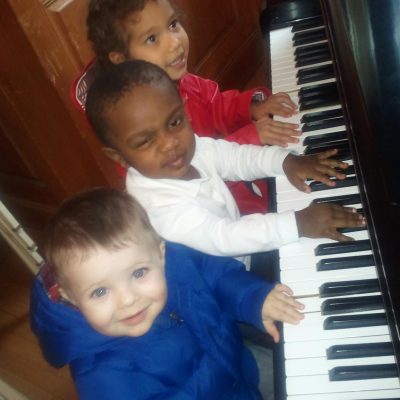 Kids at the piano