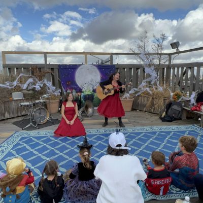 Audra singing in he park